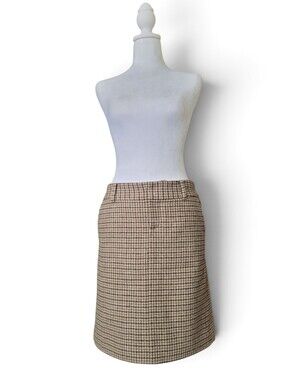 Y2K Juicy Couture Wool Houndstooth Mini Skirt Small Pencil